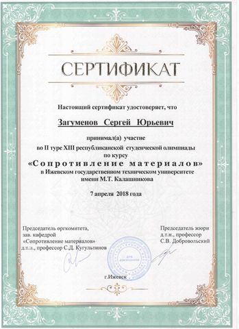 Сертификат Загуменов СЮ